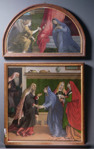 The Annunciation and The Visitation, Two Paintings Constituting an Altarpiece, 1530-35 by Lorenzo Lotto